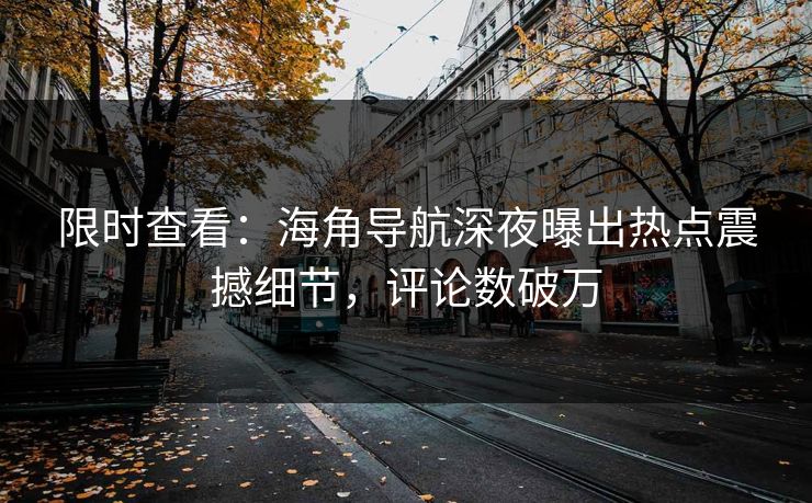 限时查看：海角导航深夜曝出热点震撼细节，评论数破万
