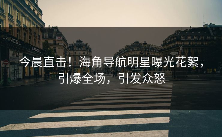 今晨直击！海角导航明星曝光花絮，引爆全场，引发众怒