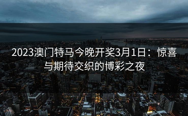 2023澳门特马今晚开奖3月1日：惊喜与期待交织的博彩之夜